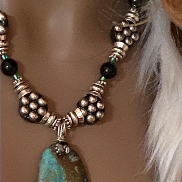 Huge Turquoise Pendant 19” OOAK STATEMENT NECKLACE - Picture 8 of 8